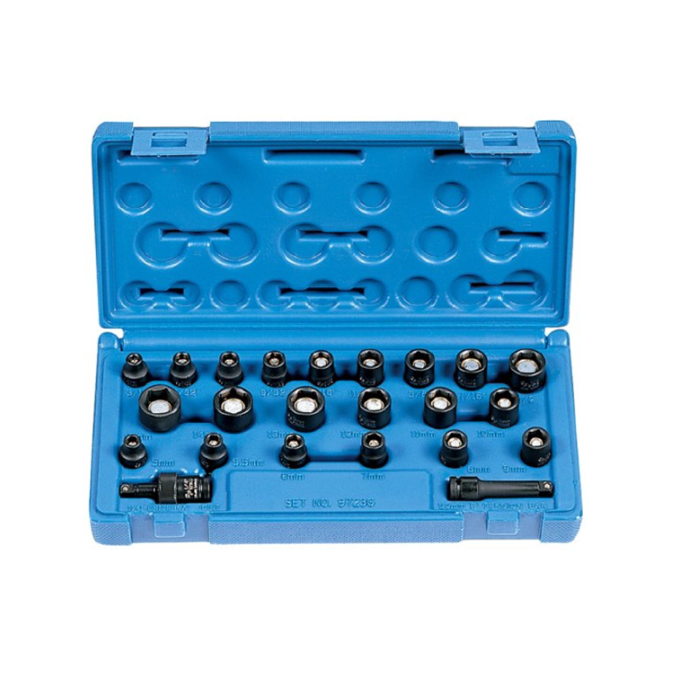 9723G 1/4" Drive Fractional & Metric Magnetic Impact Socket Set