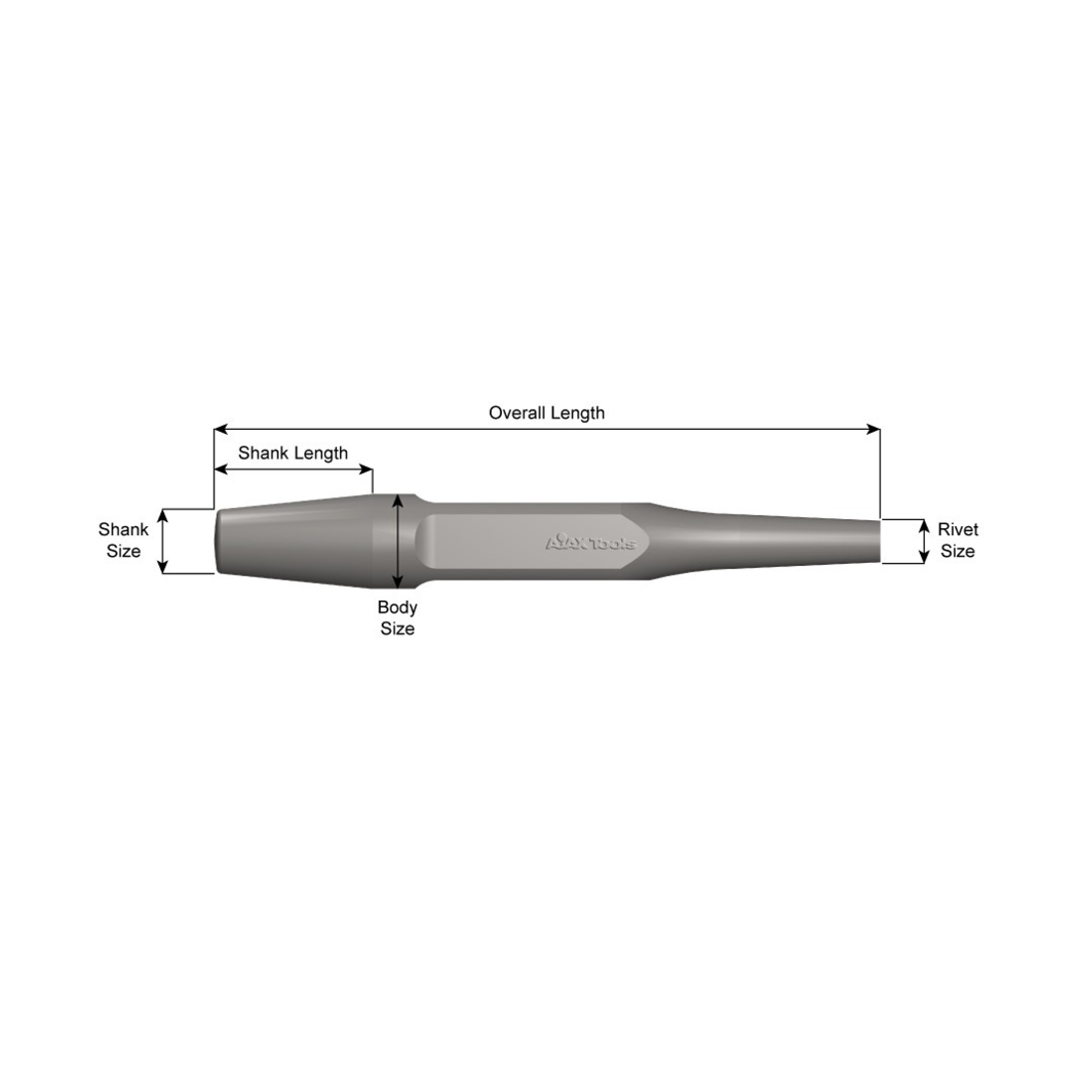 Ajax 226 Rivet Buster Back Out Punch | 3/4" Rivet x 9" Long