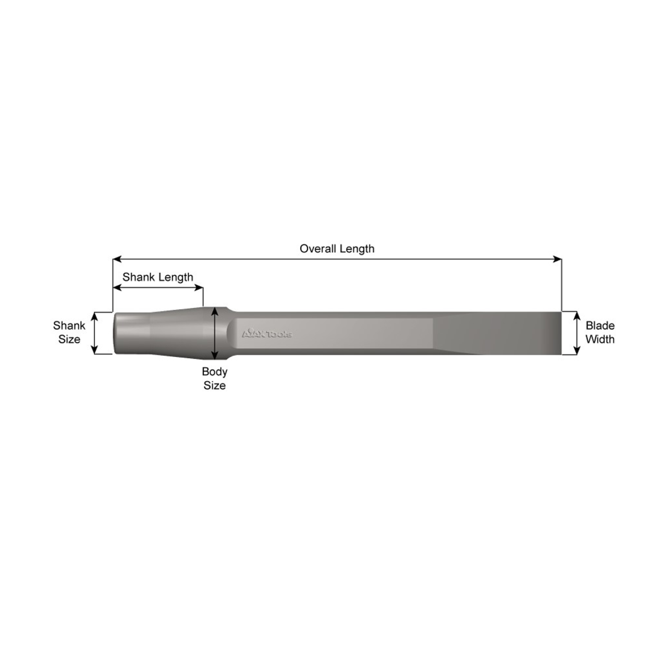 Flat Chisel 15/16" with .890" Jumbo Shank