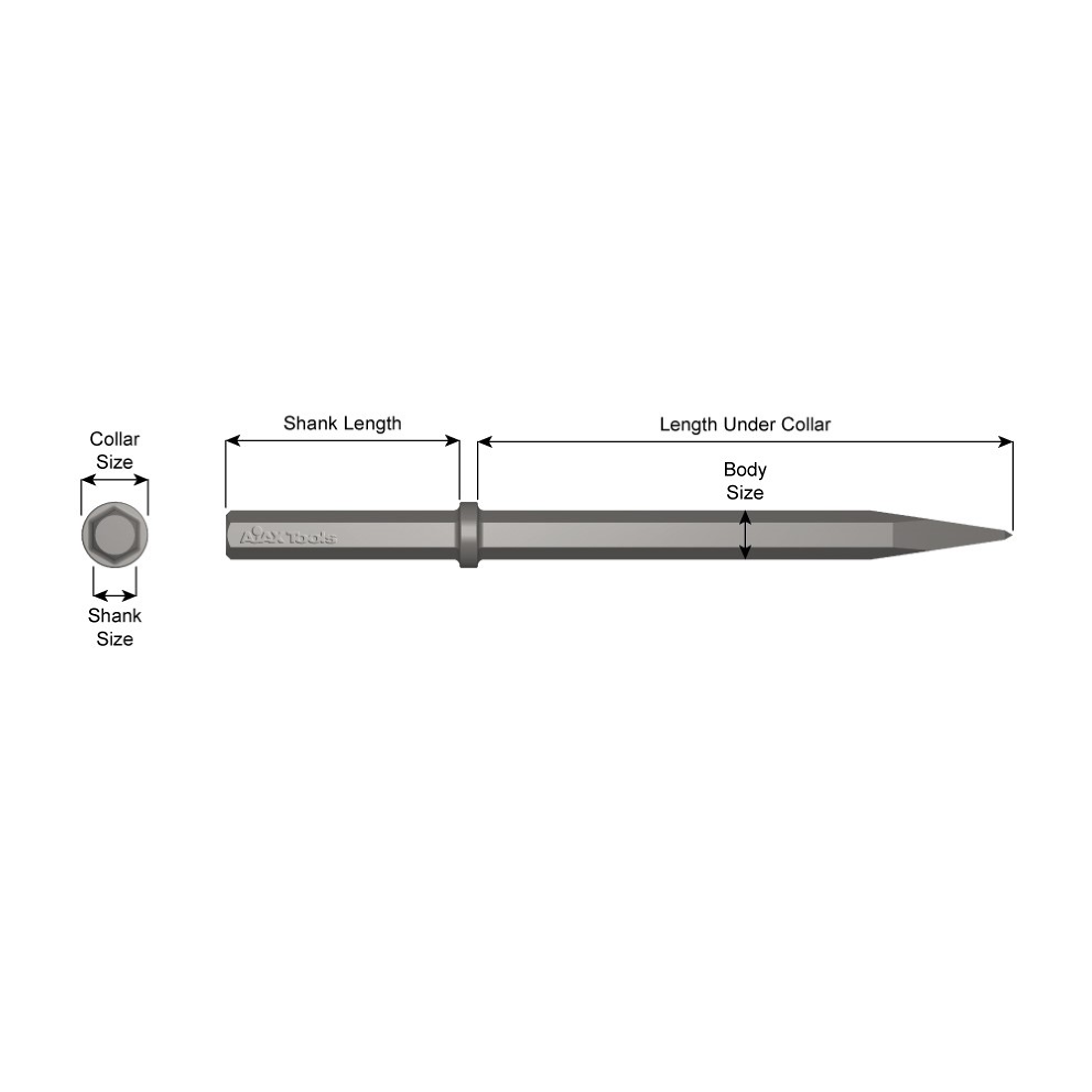 Ajax 31200 Moil Point Paving Breaker Chisel