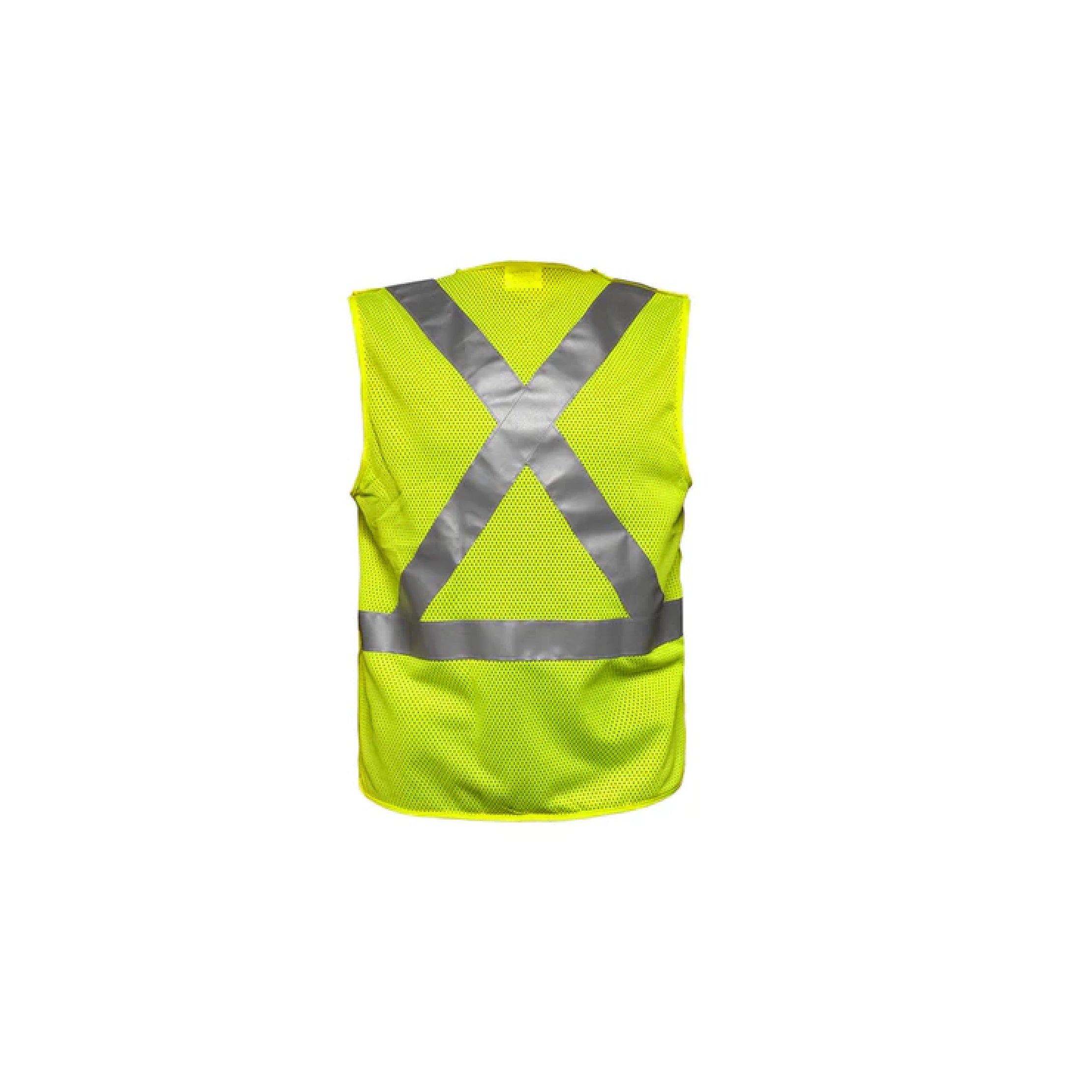 Hi-Visibility Mesh Breakaway Vest - X-Back (Lime Green)