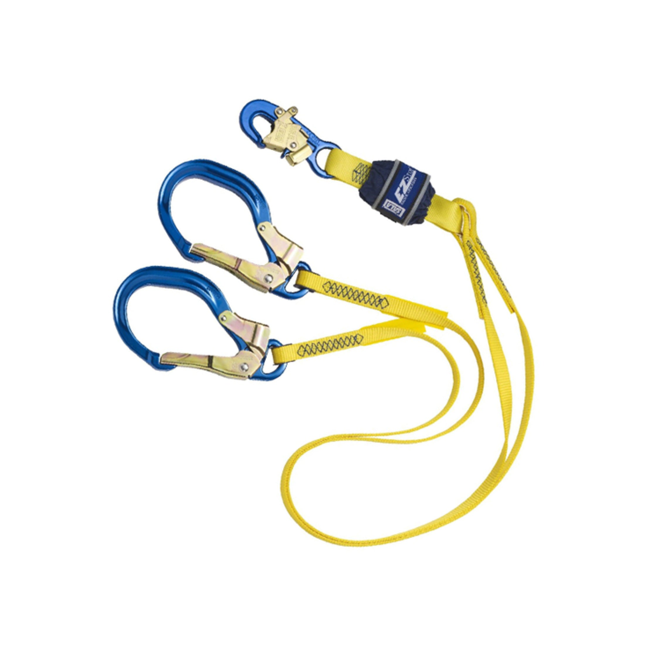 Shock Absorbing Lanyard | 6' Double Leg Nylon | Large Hook