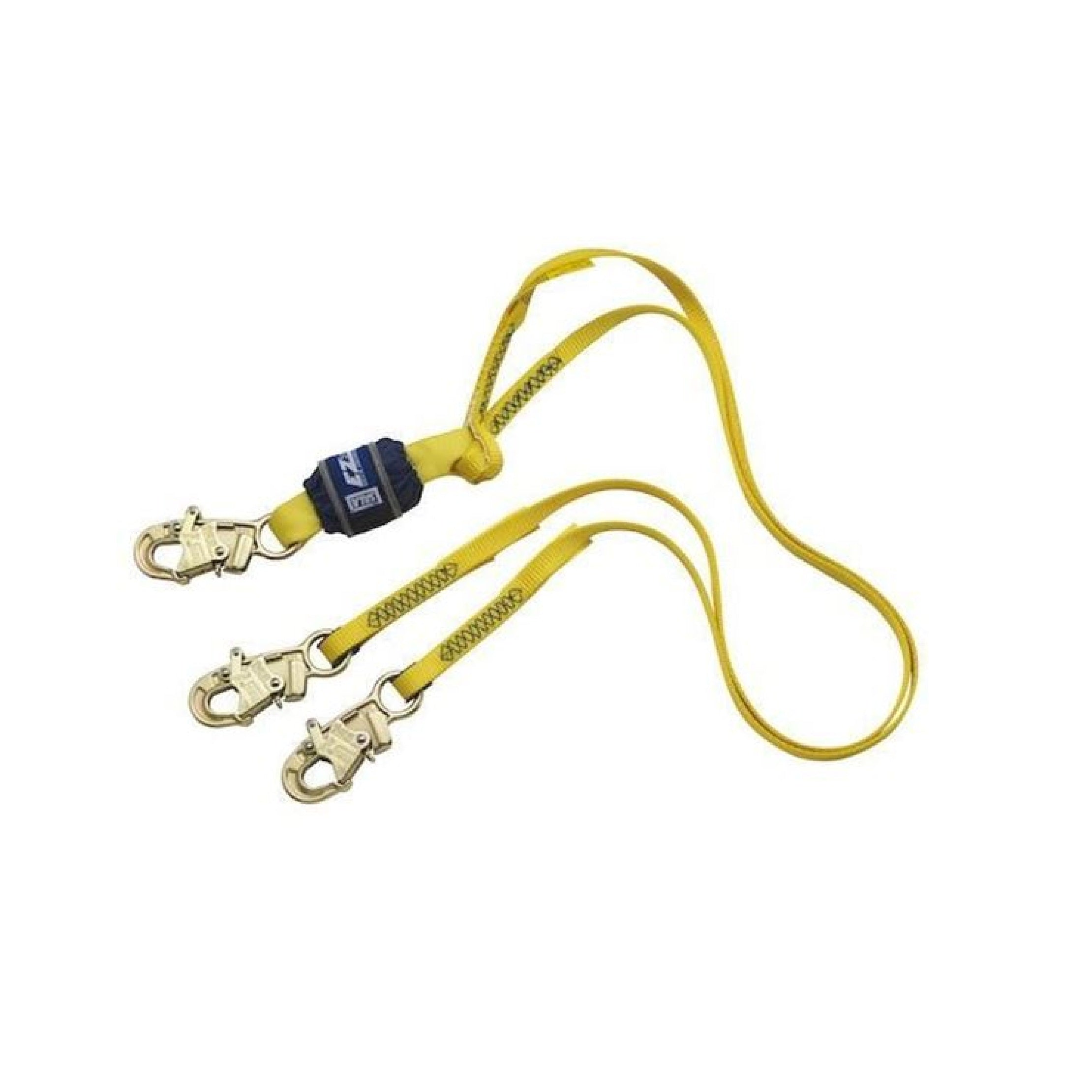 Shock Absorbing Lanyard | 6' Double Leg Nylon | Standard Hook