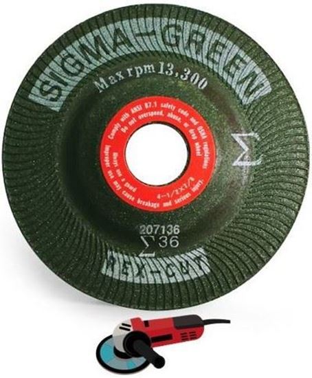 Sigma Green Grinding Wheel, 4-1/2 x 7/8", 36 Grit