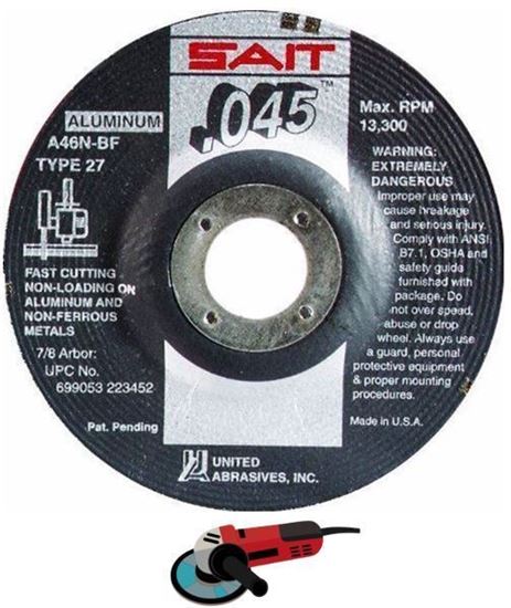 Sait 22350 T27 A46N Aluminum Oxide Cut-off Wheel 5" x .045" x 7/8", 46 Grit