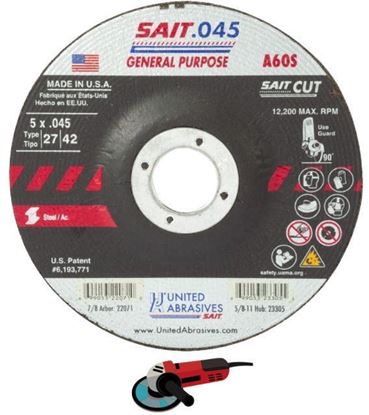 Sait 22071 T27 A60S Aluminum Oxide Cut-Off Wheel 5" x .045" x 7/8", 60 grit