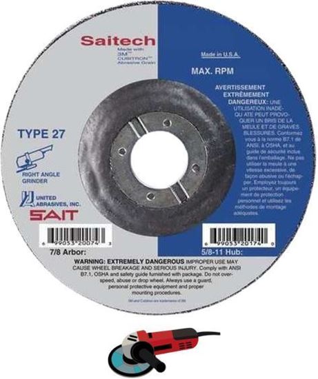 Sait 20048 T27 Grinding Wheel 7" x 1/4" x 7/8"